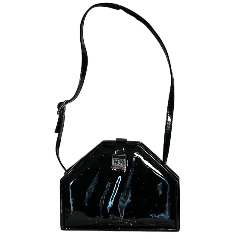 MARIO MaGRO BEVERLY HILLS designer Patent leather handbag with glitter very rare